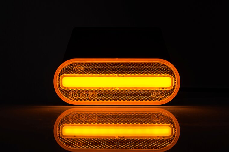 zijmarkeringslamp met houder oranje - 12/24 volt - markeringlamp - positielamp - horpol