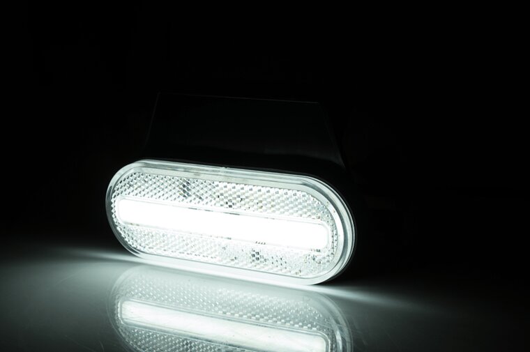 zijmarkeringslamp met houder wit - 12/24 volt - markeringlamp - positielamp - horpol