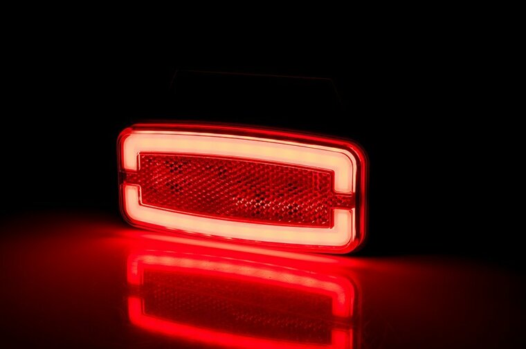 zijmarkeringslamp met houder rood - 12/24 volt - neon markeringlamp - positielamp - horpol