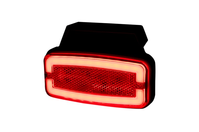 zijmarkeringslamp met houder rood - 12/24 volt - neon markeringlamp - positielamp - horpol