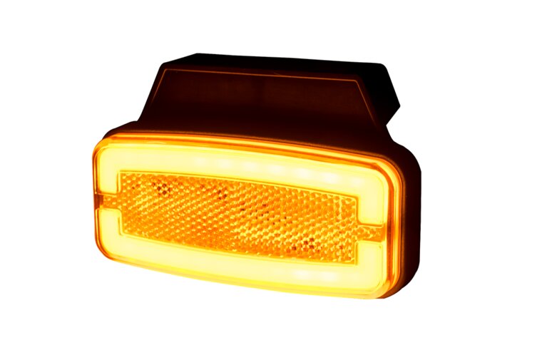 zijmarkeringslamp met houder oranje - 12/24 volt - neon markeringlamp - positielamp - horpol