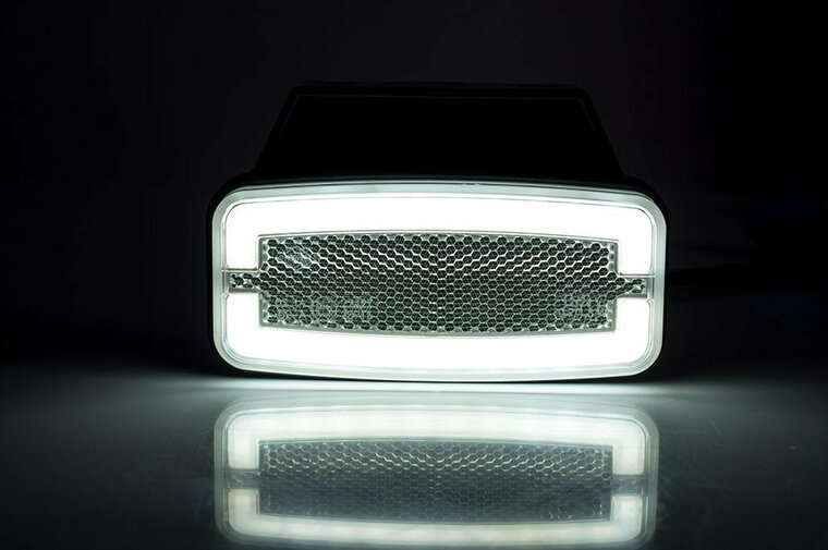 zijmarkeringslamp met houder wit - 12/24 volt - neon markeringlamp - positielamp - horpol