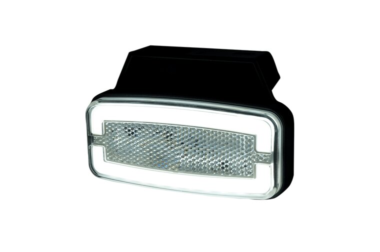 zijmarkeringslamp met houder wit - 12/24 volt - neon markeringlamp - positielamp - horpol