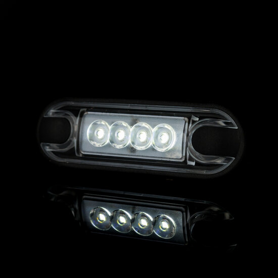 platte zijmarkeringslamp wit - 12/24 volt - markeringlamp - positielamp - horpol