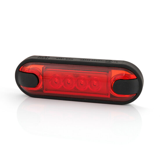 platte zijmarkeringslamp rood - 12/24 volt - markeringlamp - positielamp - horpol