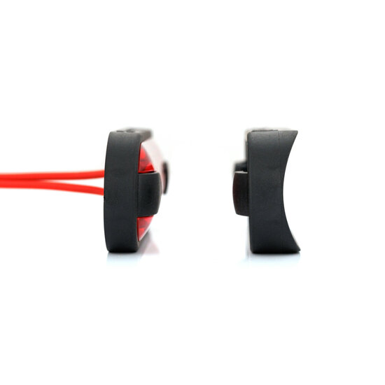 platte zijmarkeringslamp rood - 12/24 volt - markeringlamp - positielamp - horpol