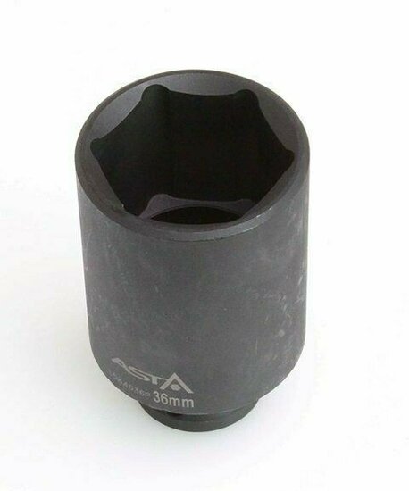 krachtdop lang 36 mm - 1/2 duims aansluiting - slagdop - impact dop - rateldop - dop - asta