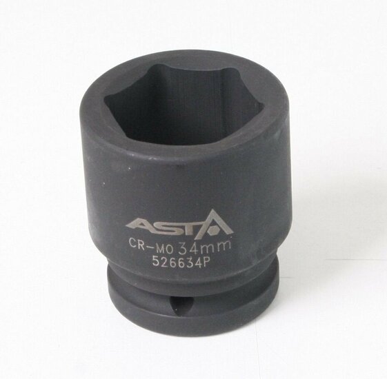 zeskant krachtdop 34 mm - 3/4 duims aansluiting - slagdop - impact dop - rateldop - dop - asta