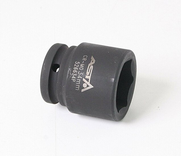zeskant krachtdop 34 mm - 3/4 duims aansluiting - slagdop - impact dop - rateldop - dop - asta