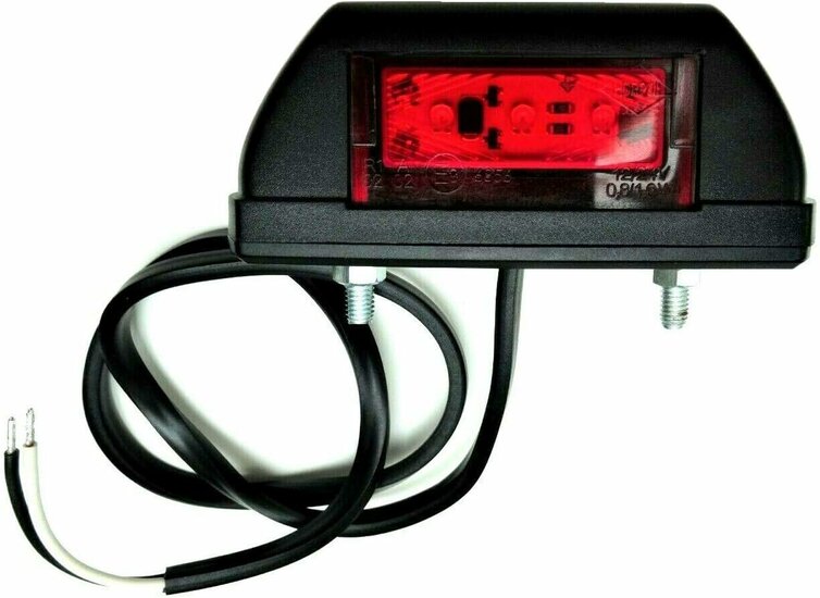 zijmarkeringslamp rood - 12/24 volt - markeringlamp - positielamp - horpol