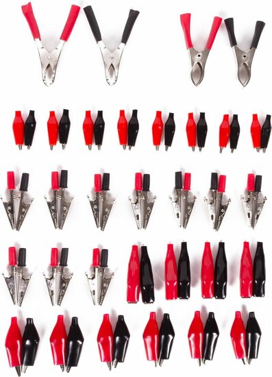 krokodil klemmenset - 60 delig - accuklemmen set - krokodillenklemmen set - benson