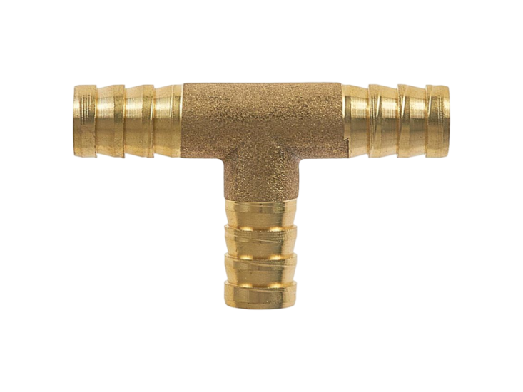 pneumatisch t-stuk verbindingskoppeling &ndash; messing slangkoppeling &ndash; 10 mm &ndash; luchtslang splitter