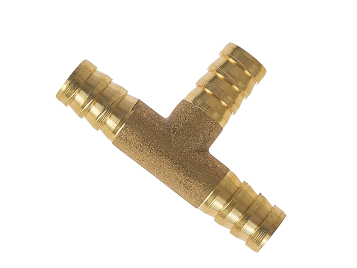 pneumatisch t-stuk verbindingskoppeling &ndash; messing slangkoppeling &ndash; 10 mm &ndash; luchtslang splitter