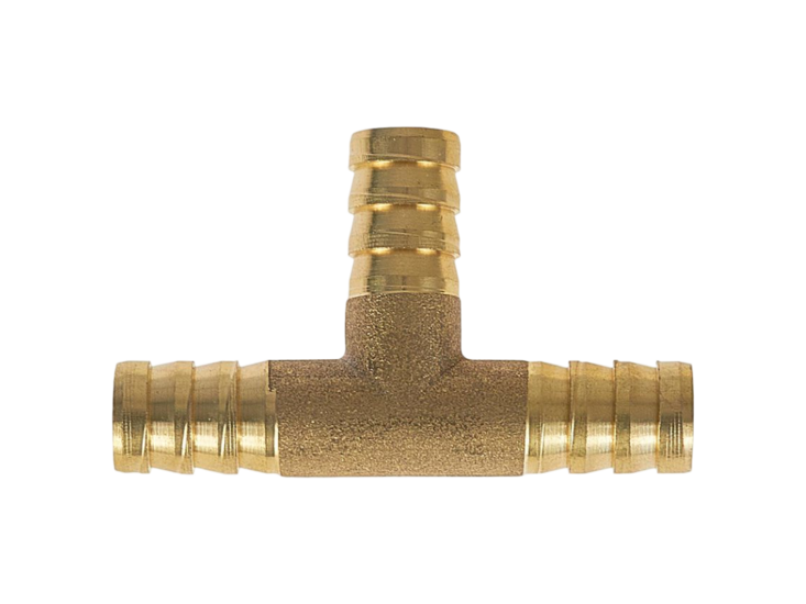 pneumatisch t-stuk verbindingskoppeling &ndash; messing slangkoppeling &ndash; 10 mm &ndash; luchtslang splitter