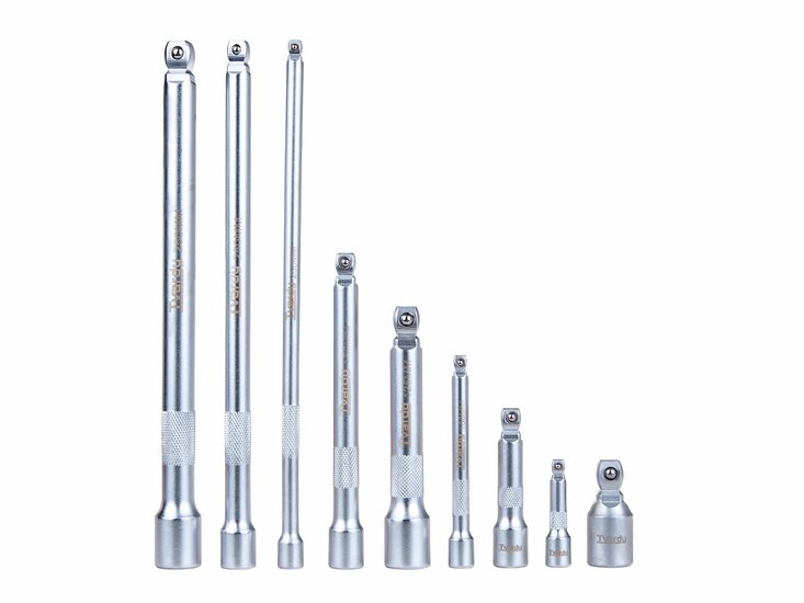 set ratelverlengstukken - 9 stuks - 1/4, 3/8 en 1/2 duims - verlengstuk voor ratels - tvardy