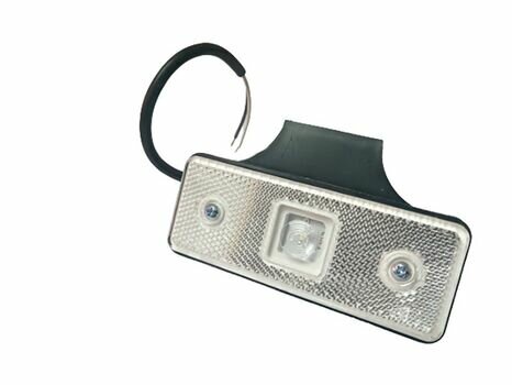 zijmarkeringslamp wit met houder - 12/24 volt - contourlamp 1 led - markeringslamp - horpol