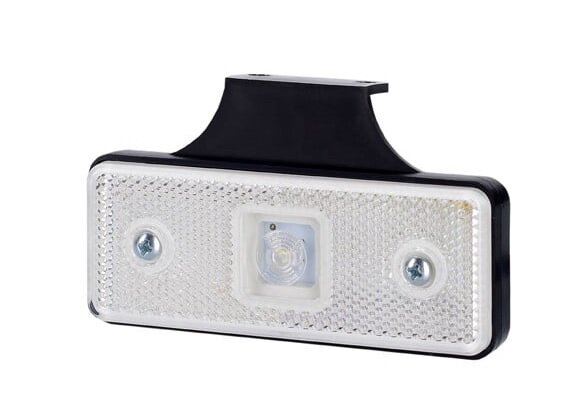zijmarkeringslamp wit met houder - 12/24 volt - contourlamp 1 led - markeringslamp - horpol