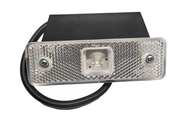 zijmarkeringslamp wit met houder - 12/24 volt - markeringslamp 1 led - contourlamp - horpol