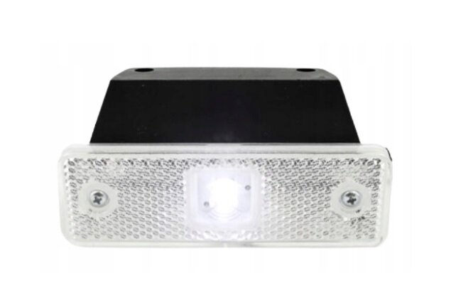 zijmarkeringslamp wit met houder - 12/24 volt - markeringslamp 1 led - contourlamp - horpol