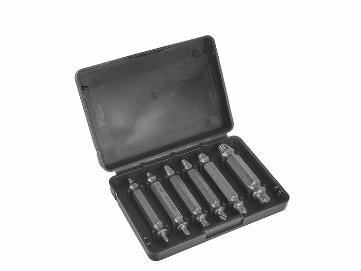 dubbelzijdige schroefextractorset - 6 stuks - schroefuitdraaierset - schroef extractor set - keltin