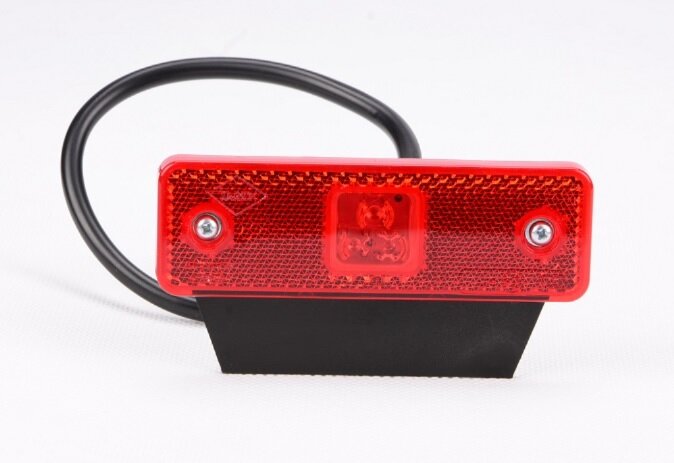 zijmarkeringslamp rood met houder - 12/24 volt - markeringslamp 3 led - contourlamp - horpol