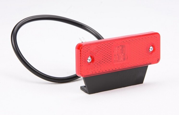 zijmarkeringslamp rood met houder - 12/24 volt - markeringslamp 3 led - contourlamp - horpol