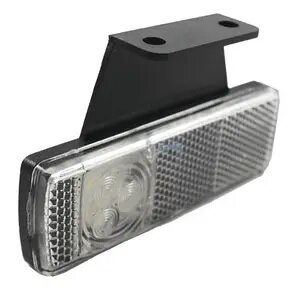 witte zijmarkeringslamp links met houder - 12/24 volt - markeringslamp 3 led - contourlamp - horpol