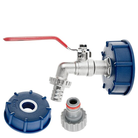 ibc kraanset - kraan met snelkoppeling set - containerkraan set - ibc adapter set - geko