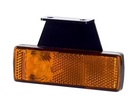 oranje zijmarkeringslamp links met houder - 12/24 volt - markeringslamp 3 led - contourlamp - horpol