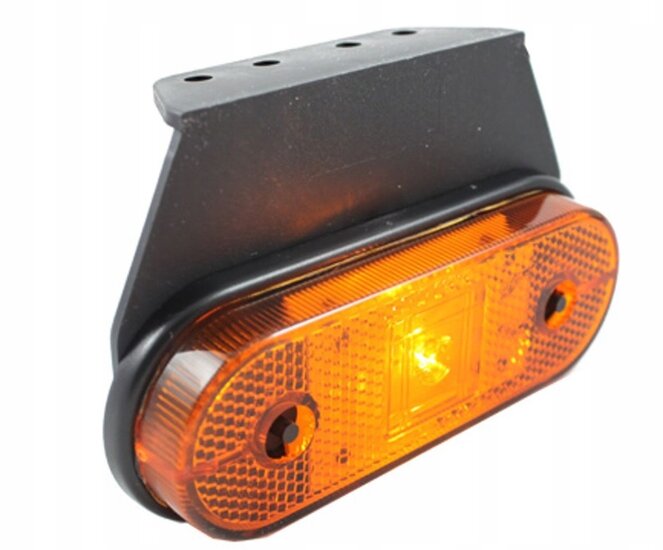zijmarkeringslamp oranje met houder - 12/24 volt - markeringslamp ovaal - contourlamp - horpol