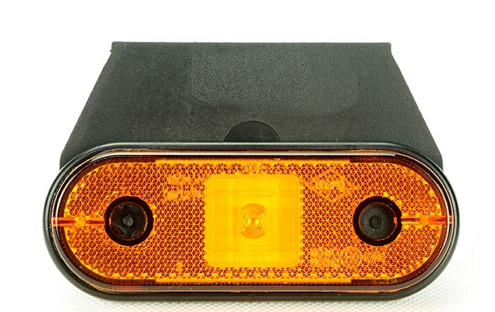 zijmarkeringslamp oranje met houder - 12/24 volt - markeringslamp ovaal - contourlamp - horpol