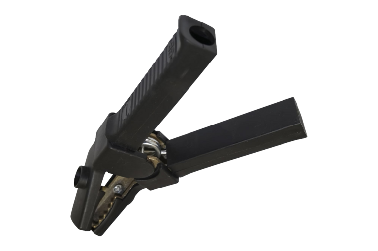 accu laadklem - 500 amp&egrave;re - zwart - haaks model - acculaadklem - accu oplaadklem