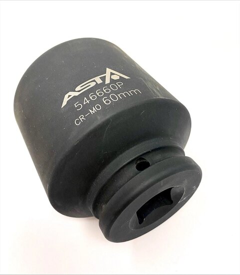 zeskant krachtdop lang 60 mm - 3/4 duims aansluiting - slagdop - impact dop - rateldop - dop - asta
