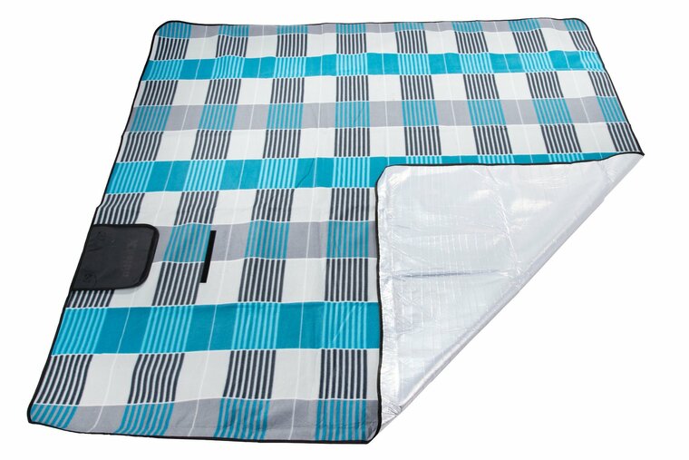 ge&iuml;soleerd stranddeken - 200x200 cm - grijsblauw - ge&iuml;soleerd picknickkleed - keltin
