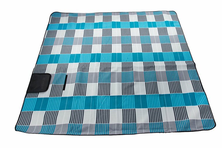 ge&iuml;soleerd stranddeken - 200x200 cm - grijsblauw - ge&iuml;soleerd picknickkleed - keltin