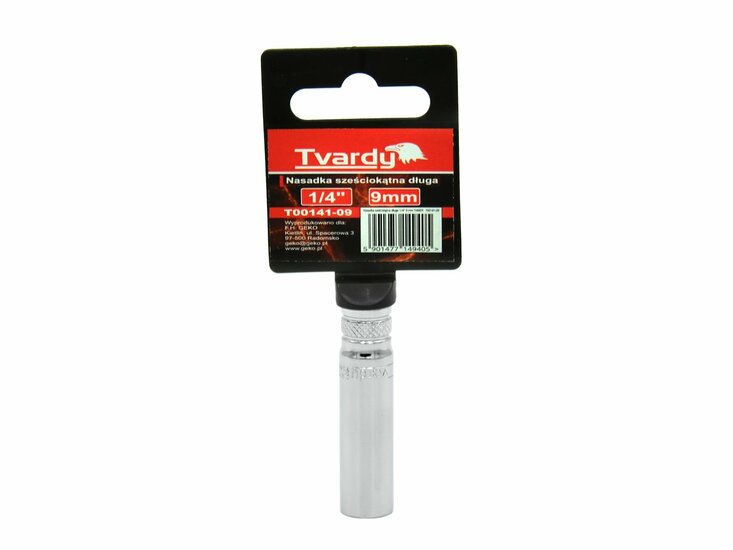 dop zeskant lang - 9 mm - 1/4 duims aansluiting - dopsleutel - rateldop - dop - tvardy