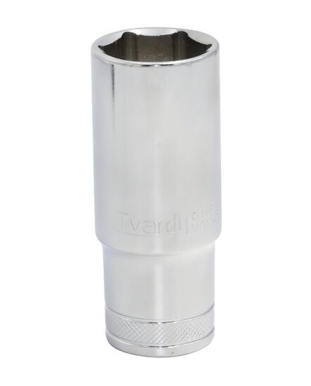 dop zeskant lang - 12 mm - 1/4 duims aansluiting - dopsleutel - rateldop - dop - tvardy