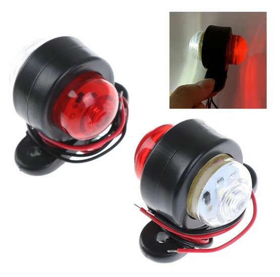 led breedtelamp universeel 50mm 2x led - aanhanger zijlamp - zijlicht - breedtelicht