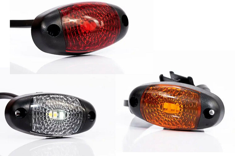 led zijmarkeringslamp universeel wit 3x led - contourlamp - zij lamp - breedtelamp