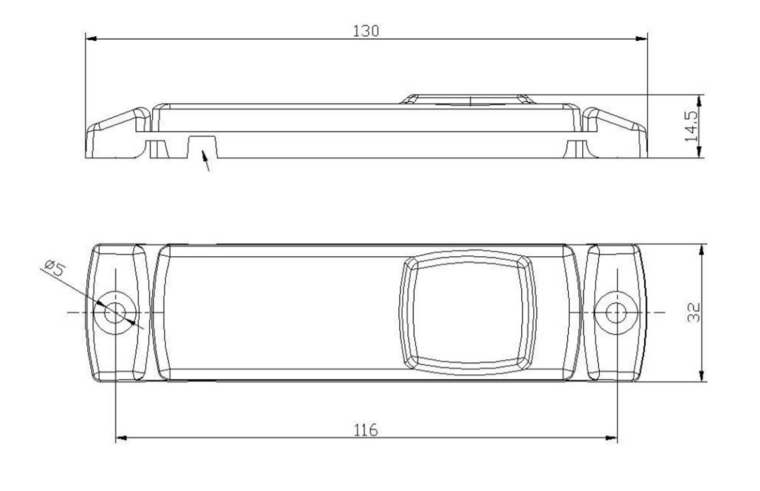 led zijmarkeringslamp universeel rood 4x led - contourlamp - zij lamp - breedtelamp