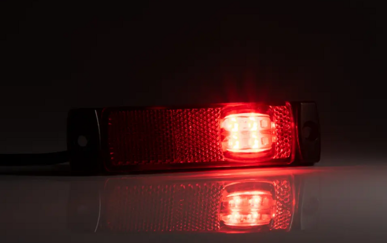 led zijmarkeringslamp universeel rood 4x led - contourlamp - zij lamp - breedtelamp