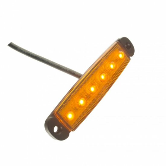 led zijmarkeringslamp universeel oranje 6x led - contourlamp - zij lamp - breedtelamp