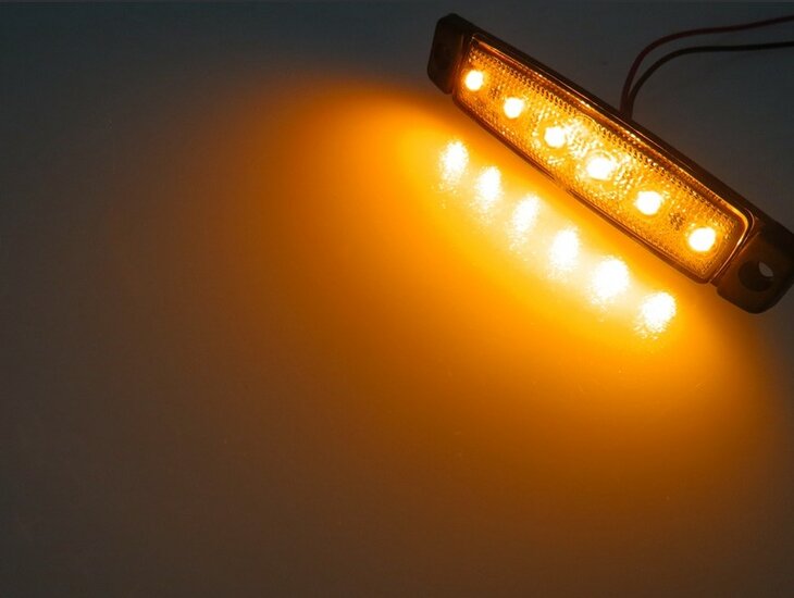 led zijmarkeringslamp universeel oranje 6x led - contourlamp - zij lamp - breedtelamp