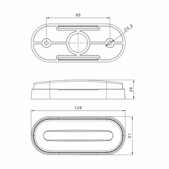 led zijmarkeringslamp universeel rood 12x led - contourlamp - zij lamp - breedtelamp