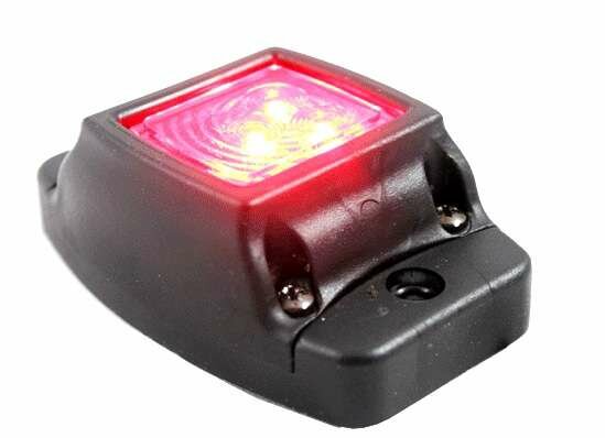 led zijmarkeringslamp universeel rood 3x led - contourlamp - led zijlamp - led breedtelamp - horpol