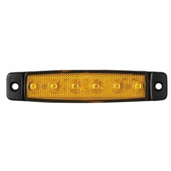 led zijmarkeringslamp universeel oranje 6x led - contourlamp - led zijlamp - breedtelamp