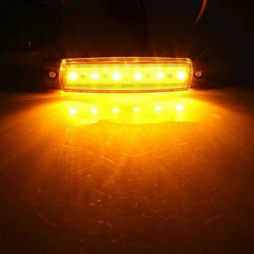 led zijmarkeringslamp universeel oranje 6x led - contourlamp - zijlamp - breedtelamp