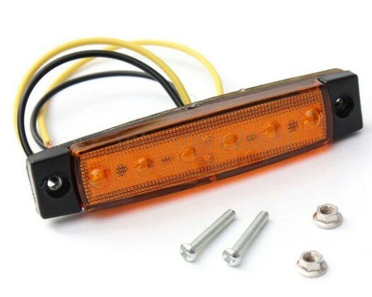 led zijmarkeringslamp universeel oranje 6x led - contourlamp - zijlamp - breedtelamp