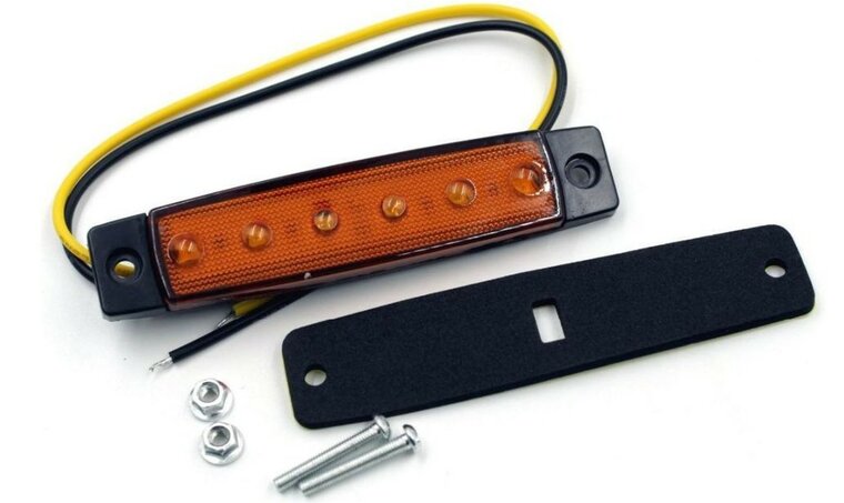 led zijmarkeringslamp universeel oranje 6x led - contourlamp - zijlamp - breedtelamp