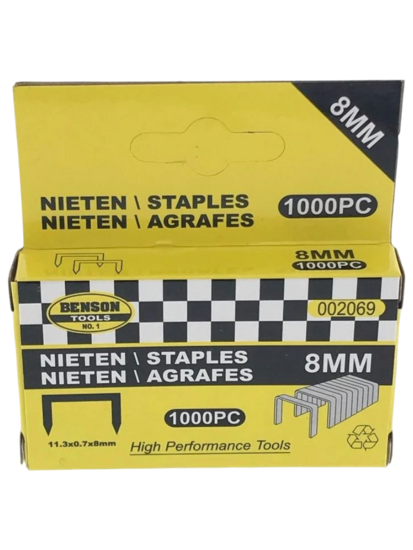 nietjes - 1000 stuks - 11.3mm x 0.7mm x 8mm - nieten - benson